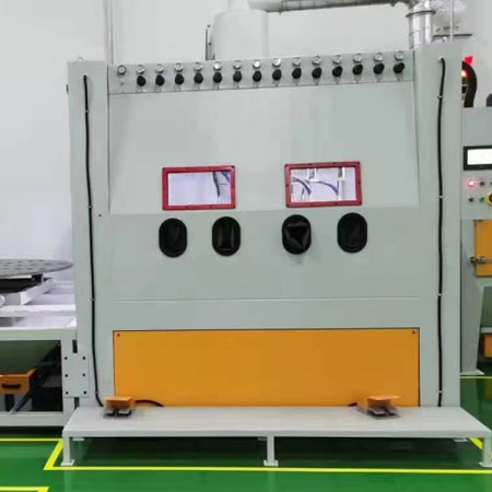 南岸高效生产，从箱体手动喷砂机开始，提升零部件质量